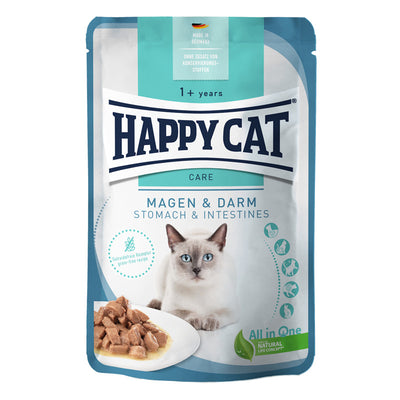 Happy Cat Nassfutter Care Meat in Sauce Magen & Darm - getreidefreie Rezeptur - speziell für verdauungssensible Katzen 85 g