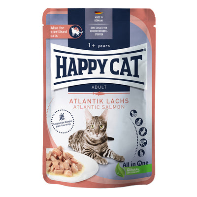 Happy Cat Nassfutter Culinary Meat in Sauce Atlantik Lachs - getreidefreie Rezeptur 85 g