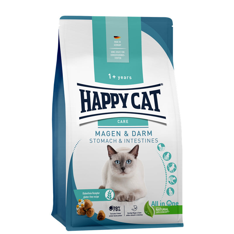 Happy Cat Trockenfutter Sensitive Magen & Darm - für verdauungssensible Katzen - glutenfreie Rezeptur 1,3 kg