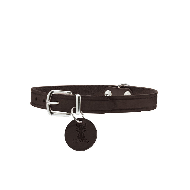 Hunter Halsband Aalborg Softvollrindleder dunkelbraun 47