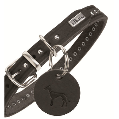 Hunter Halsband Aalborg Style , Rindsleder schwarz 37/XS-S