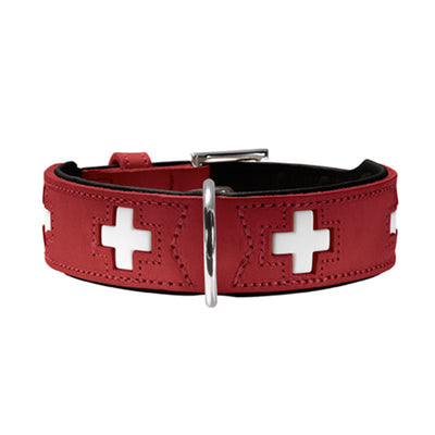 Hunter Halsband Swiss rot/schwarz 3,9 cm/41-49 cm M/55