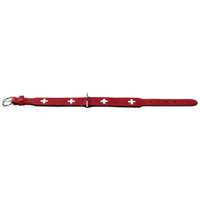 Hunter Halsband Swiss rot/schwarz 2,6 cm/35-40 cm S-M/42