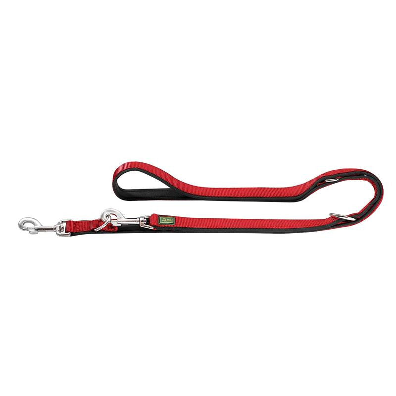 Hunter Verstellbare Führleine Neopren rot/schwarz 25/200
