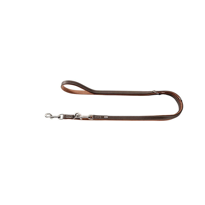 Hunter Verstellbare Hunde Leder Führleine Porto d-braun 200cm/15mm