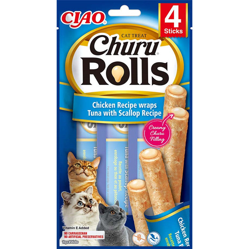 Ina. Cat Churu Rolls Chicken Recipe wraps Tuna with Scallop Recipe 4 x10g 1 Stück