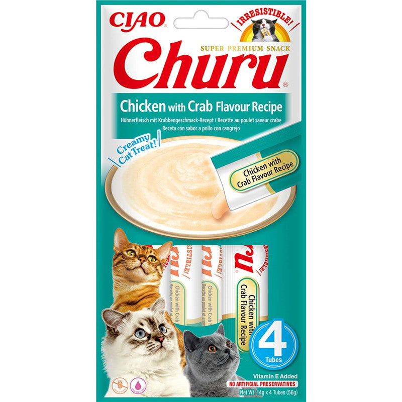 Inaba Cat Churu Chicken with Crab Flavor Recipe 4 x14g 1 Stück