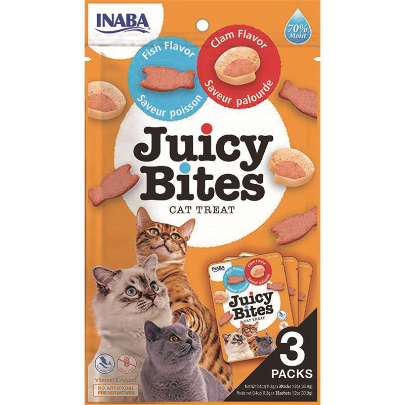 Inaba Cat Juicy Bites Fish+Clam Flavour 3 x11,3g 1 Stück