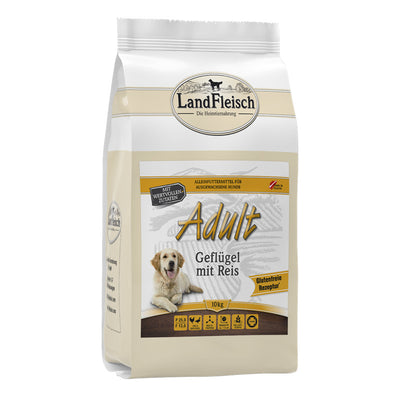 LandFleisch Dog Trocken Adult Geflügel mit Reis 10 kg