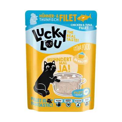 Lucky Lou® Extra Food Hühner- & Thunfischfilet in Sud Pouchbeutel 70 g
