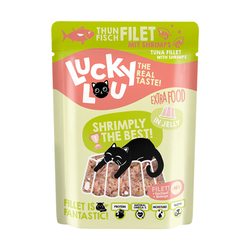 Lucky Lou® Extra Food Thunfisch & Shrimps in Gelee Pouchbeutel 70 g