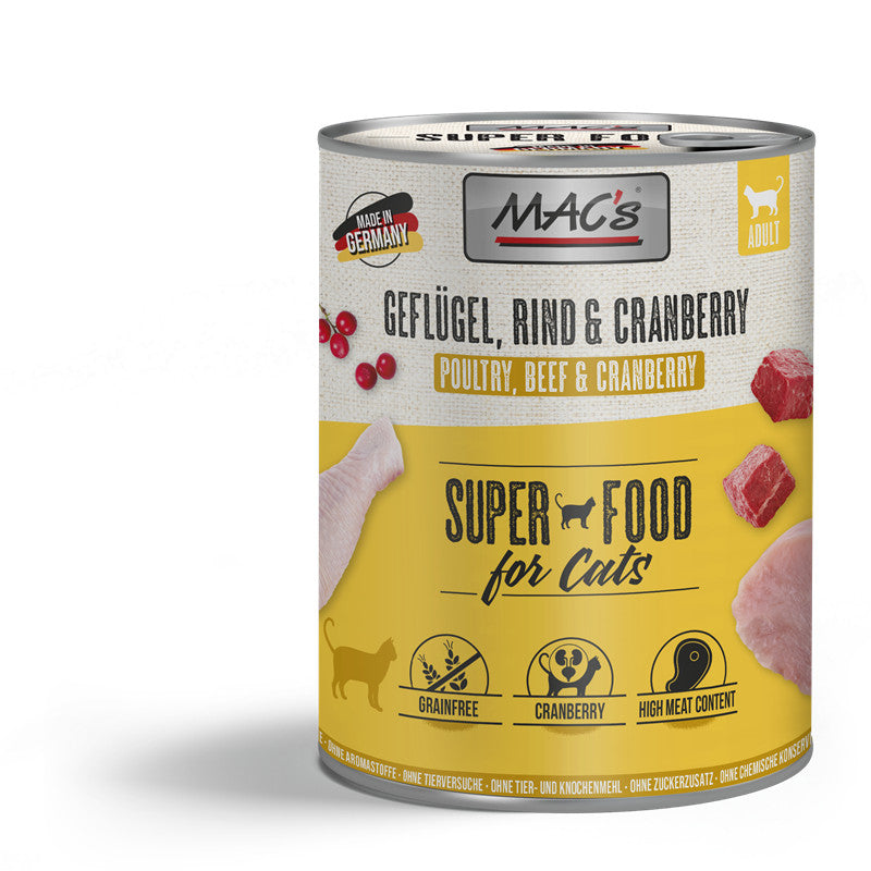 MAC's CAT Geflügel, Rind & Cranberry 800 g