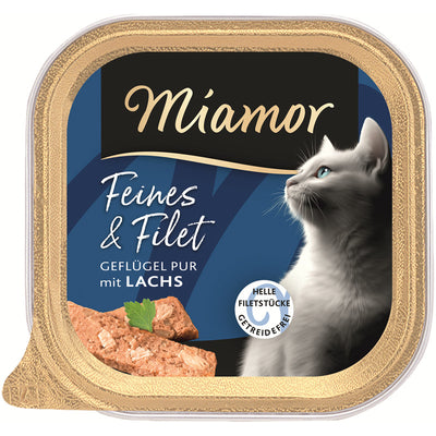 Miamor Feines & Filet Geflügel Pur & Lachs 100 g