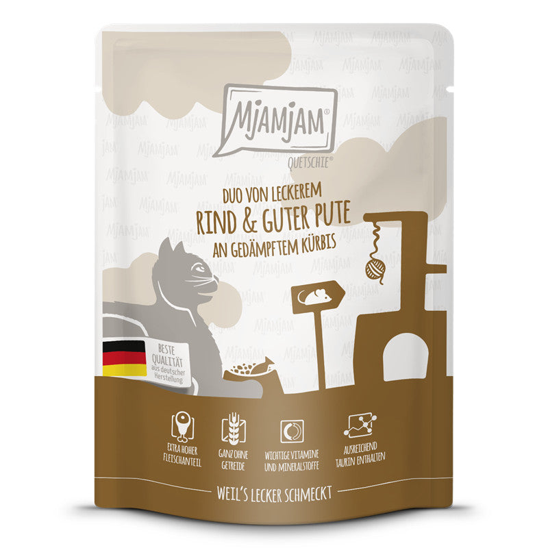 MjAMjAM Quetschie DUO Rind + Pute Kürbis 300 g