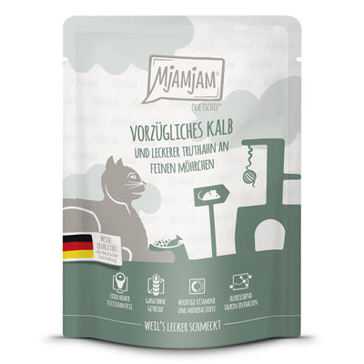 MjAMjAM Quetschie Vorzügliches Kalb und leckerer Truthahn an feinen Möhrchen 300 g