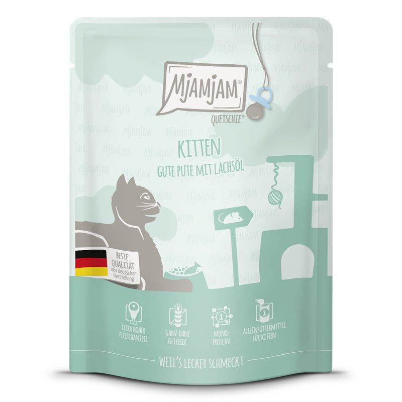 MjAMjAM Quetschie Kitten Pute mit Lachsöl 300 g