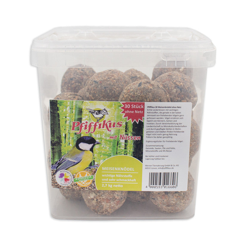 Pfiffikus Meisenknödel Nuss ohne Netz 30 Stück im Eimer