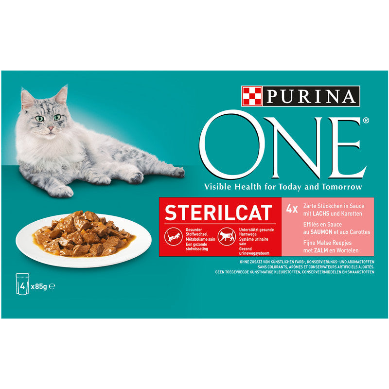 Purina ONE Sterilcat mit Lachs & Karotten 4x85g Multipack 1 Stück