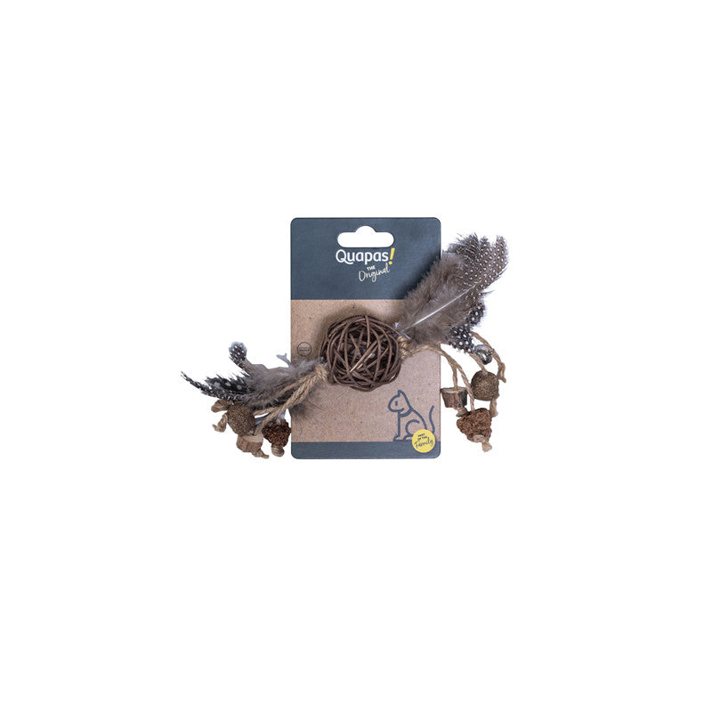 Quapas! Cat Toy Rattan Ball with Feathers A 1 Stück