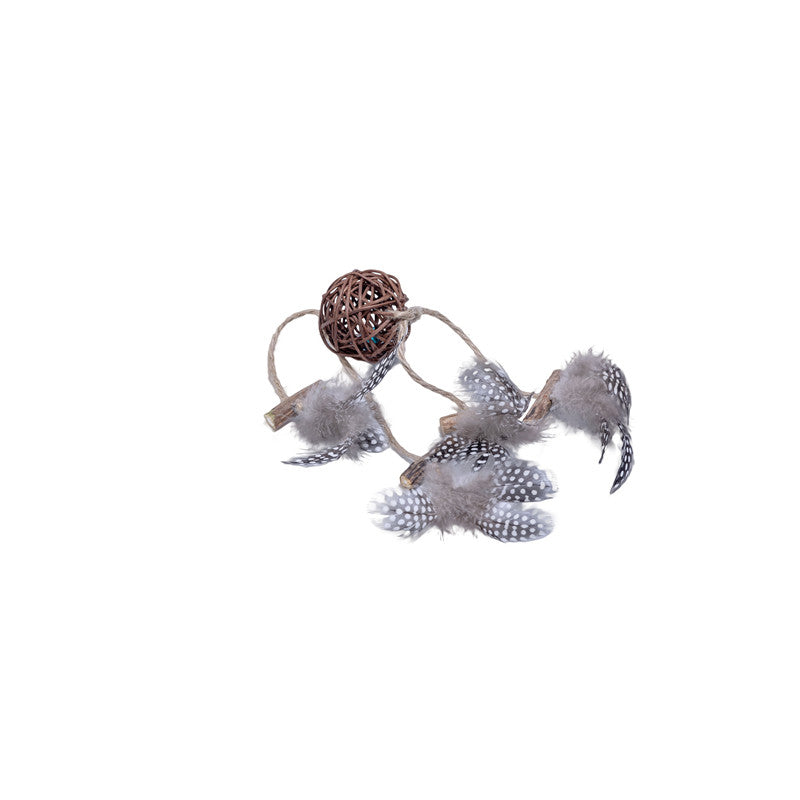 Quapas! Cat Toy Rattan Ball with Feathers B 1 Stück