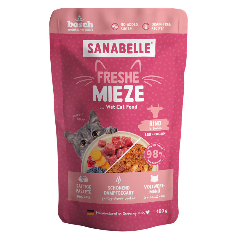 Sanabelle Freshe Mieze Nassfutter Rind & Huhn 100 g