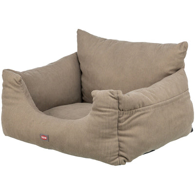 Trixie Autositz für kleine Hunde, Cord-Optik, taupe 55 x 50 x 30 cm