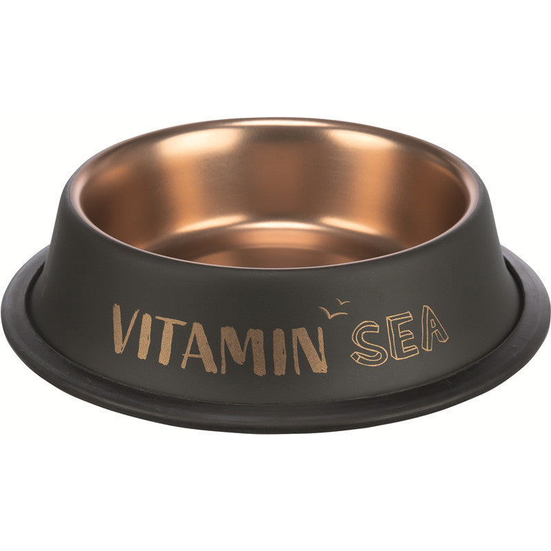 Trixie BE NORDIC Napf, Edelstahl/Gummi, schwarz/bronze 0,9 l/ø 23 cm