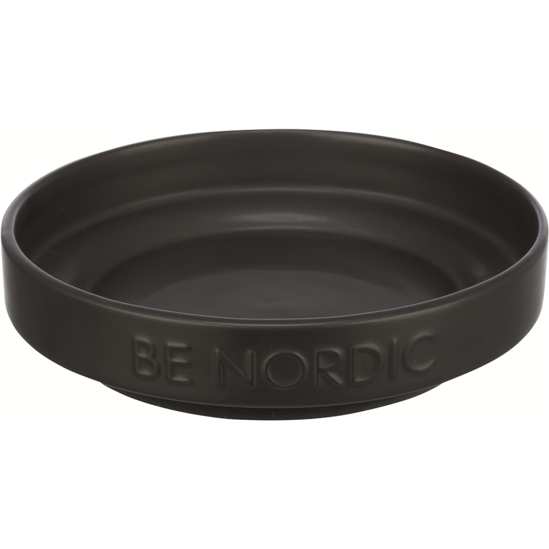 Trixie BE NORDIC Napf flach Keramik / Gummiring schwarz 0,3 l/ø 16 cm