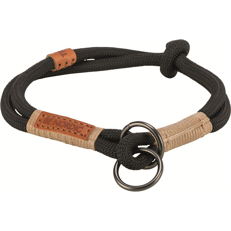 Trixie BE NORDIC Zug-Stopp-Halsband, schwarz/sand L: 50 cm/ø 13 mm