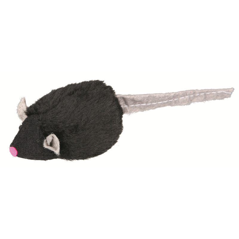 Trixie Catnip Plüschmaus Squieky mit Micro-Soundchip grau,weiß oder schwarz 6 cm