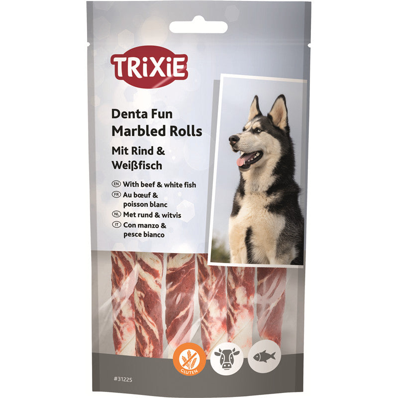 Trixie Denta Fun Marbled Beef Chewing Rolls 12 cm, 6 Stück/ 70 g