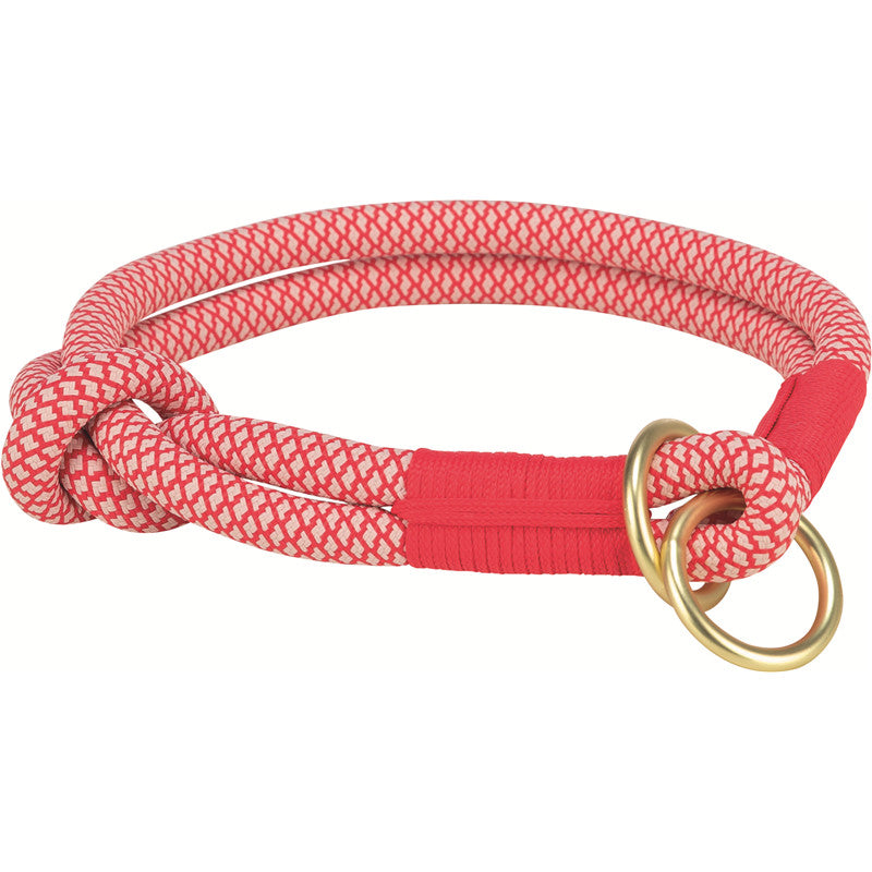 Trixie Dog Soft Rope Zug-Stopp-Halsband, rot/creme XS-S: 30 cm/ø 10 mm