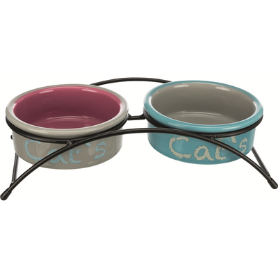 Trixie Eat on Feet Napf-Set hellblau/orange/lila ø 12 cm / 2 x 0,3 l