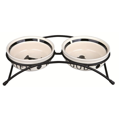 Trixie Eat on Feet Napf-Set weiß/schwarz / 2 × 0,25 l ø 13 cm