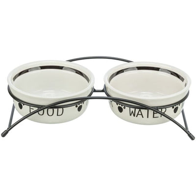 Trixie Eat on Feet Napf-Set weiß/schwarz / 2 × 2,6 l ø 25 cm
