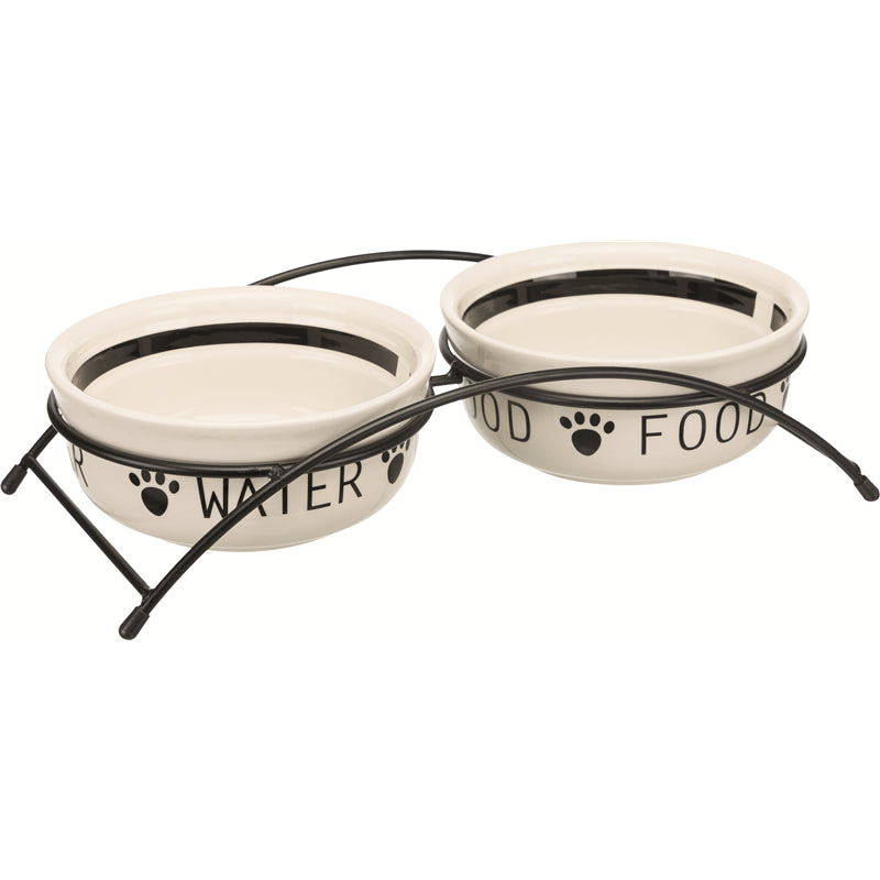 Trixie Eat on Feet Napf-Set weiß/schwarz ø 15 cm / 2 × 0,6 l