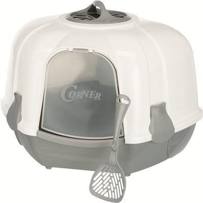 Trixie Ecktoilette Maro mit Haube, hellgrau/granit 60 x 43 x 52 cm