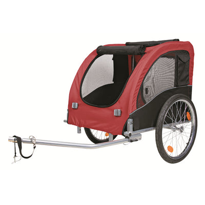 Trixie Fahrradanhänger für Hunde rot / schwarz L