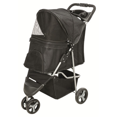 Trixie Hundebuggy Faltbar, Gefedert - für Hunde & Katzen bis 11kg schwarz - 47 x 100 x 80 cm