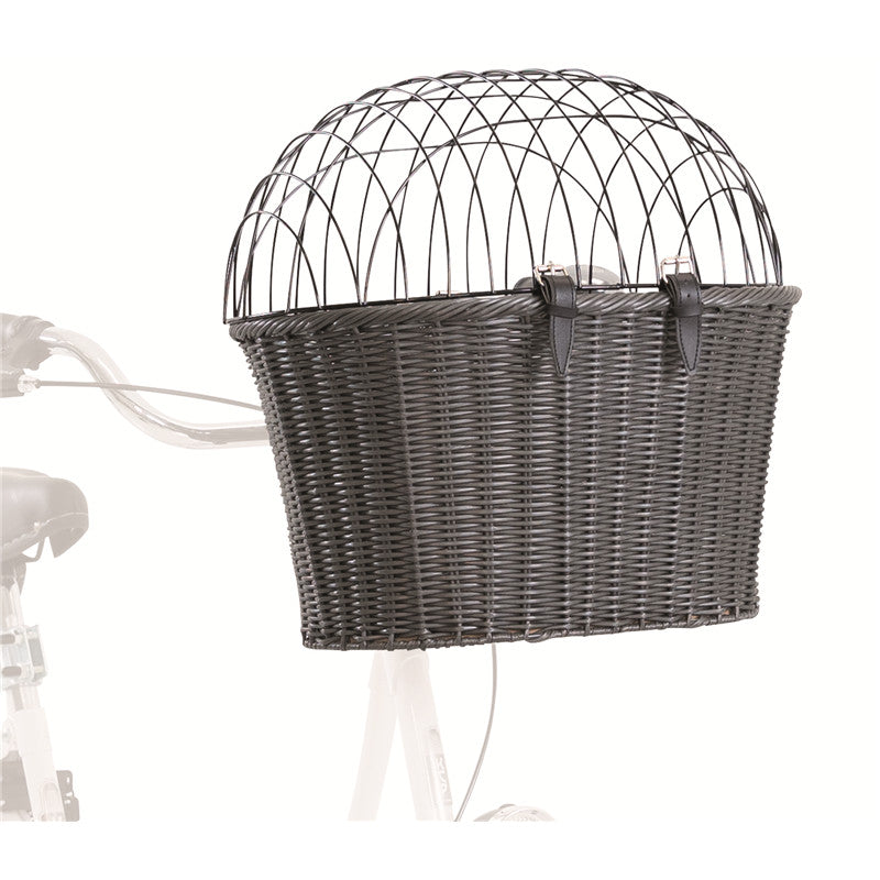 Trixie Hunde Fahrradkorb mit Gitter anthrazit 44×34×41 cm