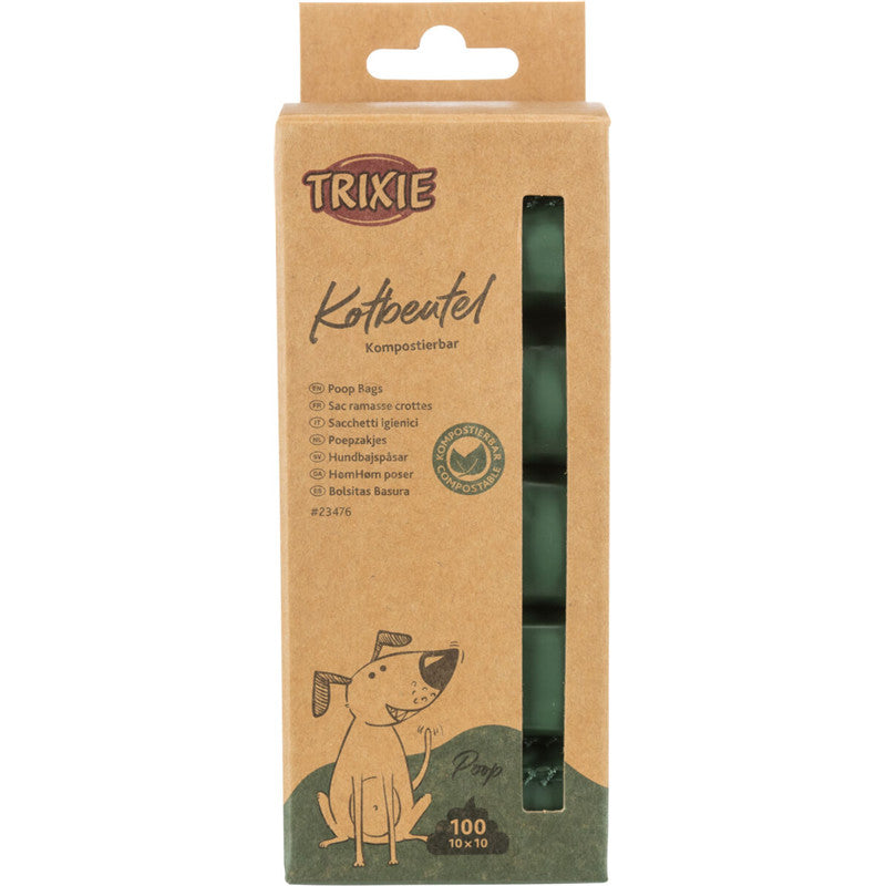 Trixie Hundekotbeutel aus Maisstärke - biologisch abbaubar 10 Rollen à 10 Beutel