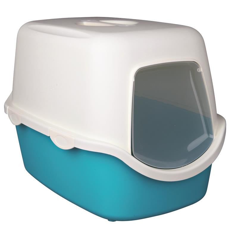 Trixie Katzentoilette Vico, mit Haube türkis/weiß 40 × 40 × 56 cm