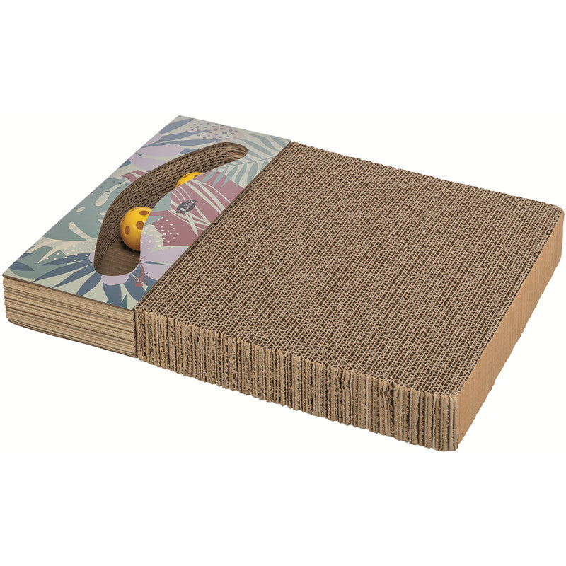 Trixie Kratzpappe mit Spielzeug weiß 38 x 30 cm