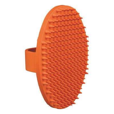 Trixie Massage-Striegel orange mit Handschlaufe 9 × 13 cm