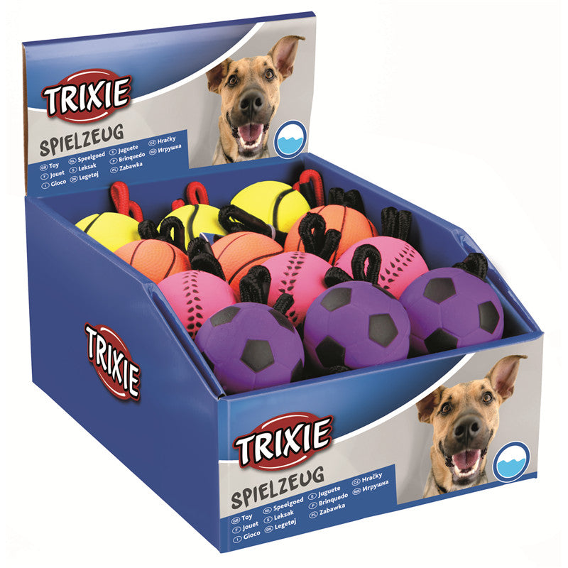 Trixie Moosgummi Neonball am Seil schwimmfähig ø 6 cm / 30 cm