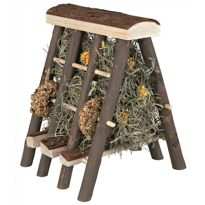 Trixie Natur-Snack Heuraufe mit Heu und Getreideringen /Ringe 60 g, Heu 35 g / 17 × 20 × 17cm