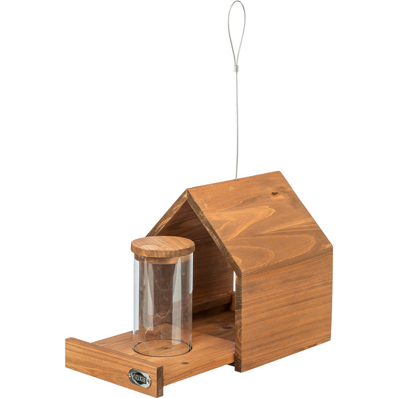 Trixie natura Vogelfutterhaus zum Aufhängen mit Silo 20 × 24 × 20 cm