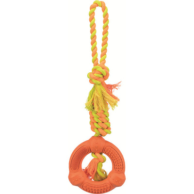 Trixie Naturgummi Spieltau mit Naturgummi Ring / 41 cm ø 12 cm
