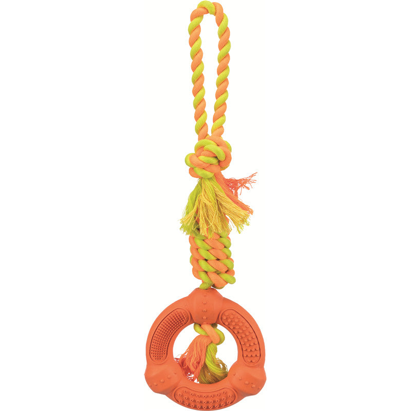 Trixie Naturgummi Spieltau mit Naturgummi Ring / 41 cm ø 12 cm