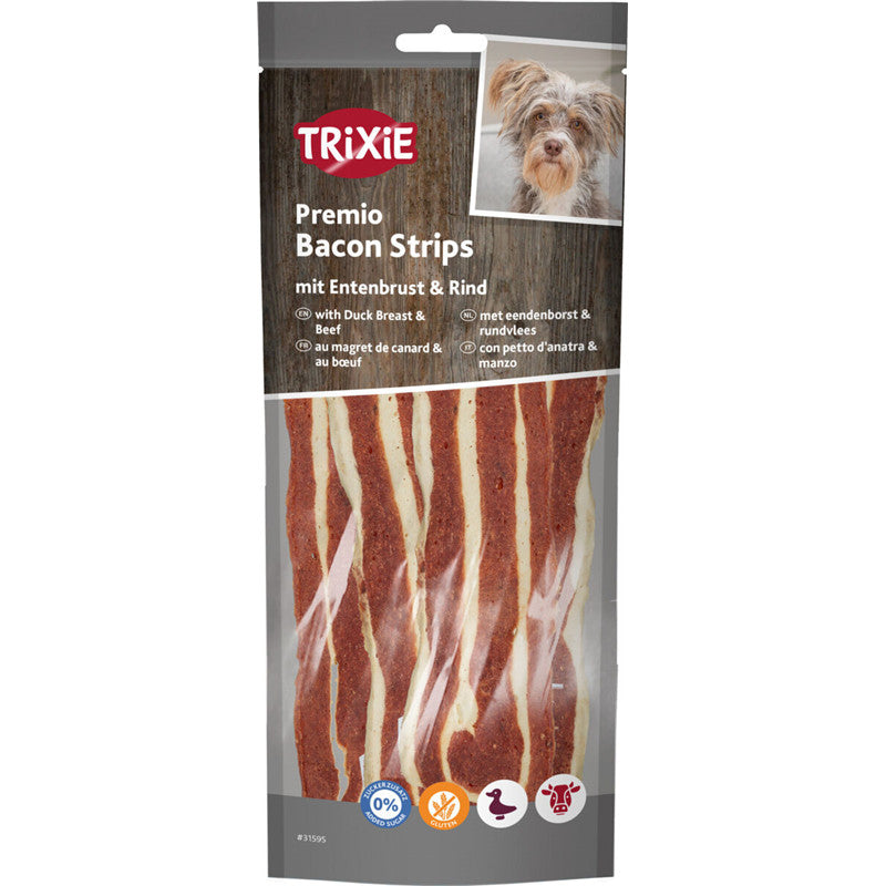 Trixie Premio Bacon Strips mit Entenbrust & Rind 80 g